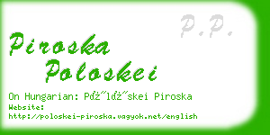 piroska poloskei business card